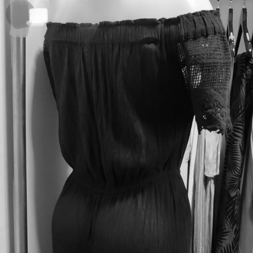 Gogo Apparel Touch Of Blush Black Jumpsuit